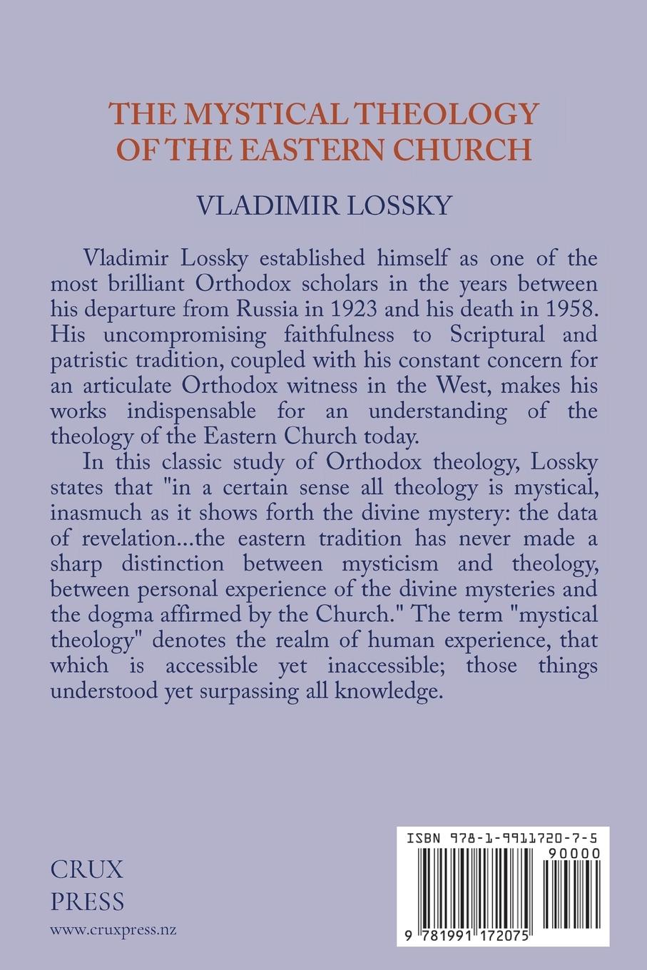 Rückseitencover The Mystical Theology of the Eastern Church