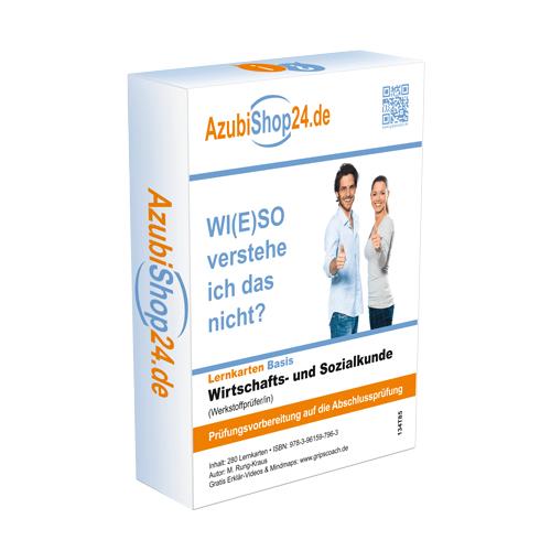 Vorderes Coverbild AzubiShop24.de Lernkarten Wirtschafts- und Sozialkunde Werkstoffprüfer