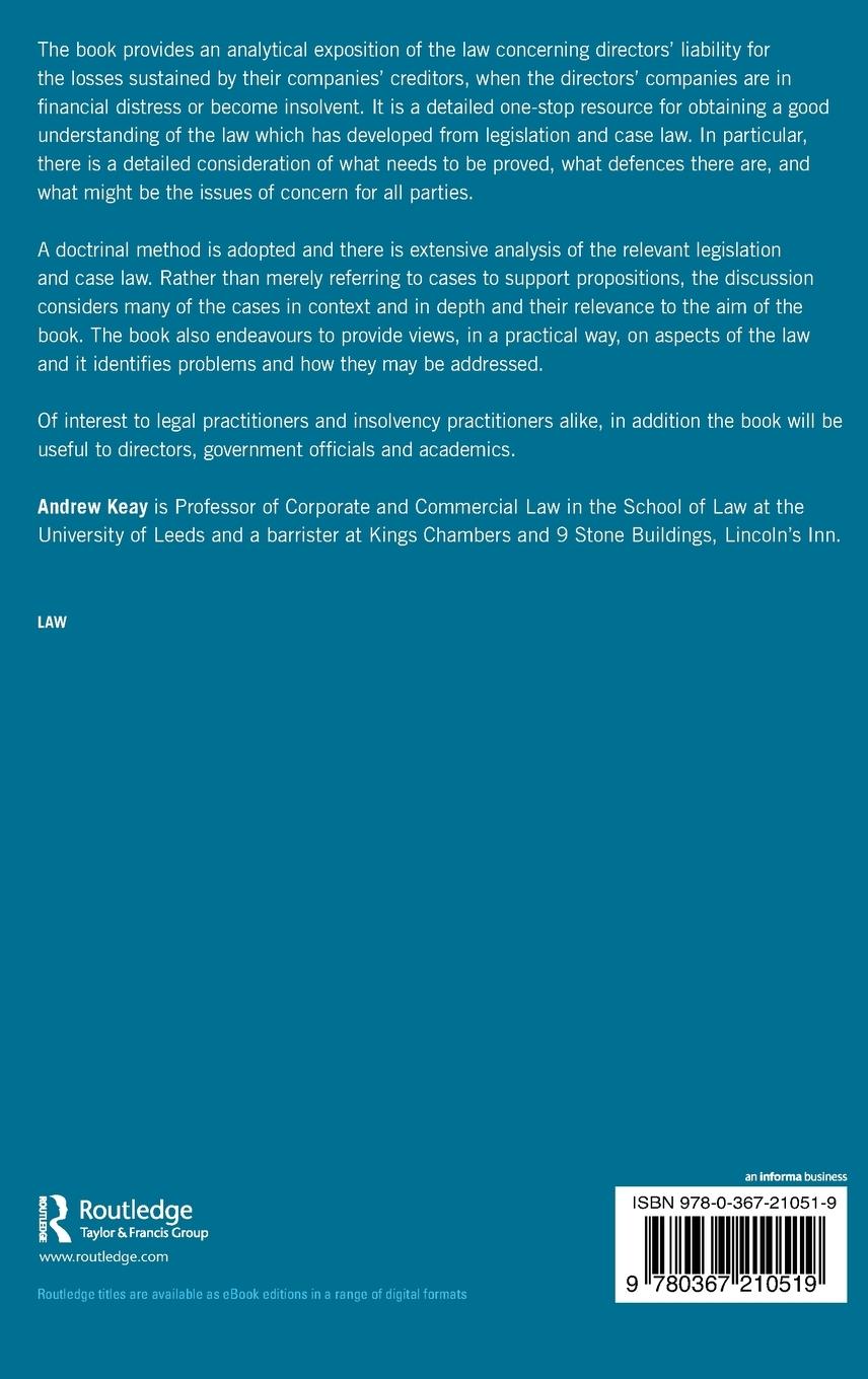 Rückseitencover Company Directors' Liability and Creditor Protection