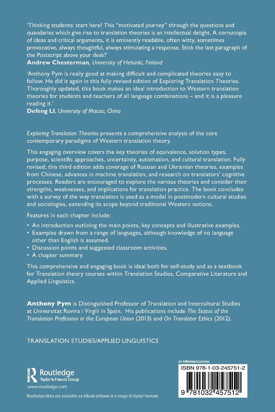 Rückseitencover Exploring Translation Theories