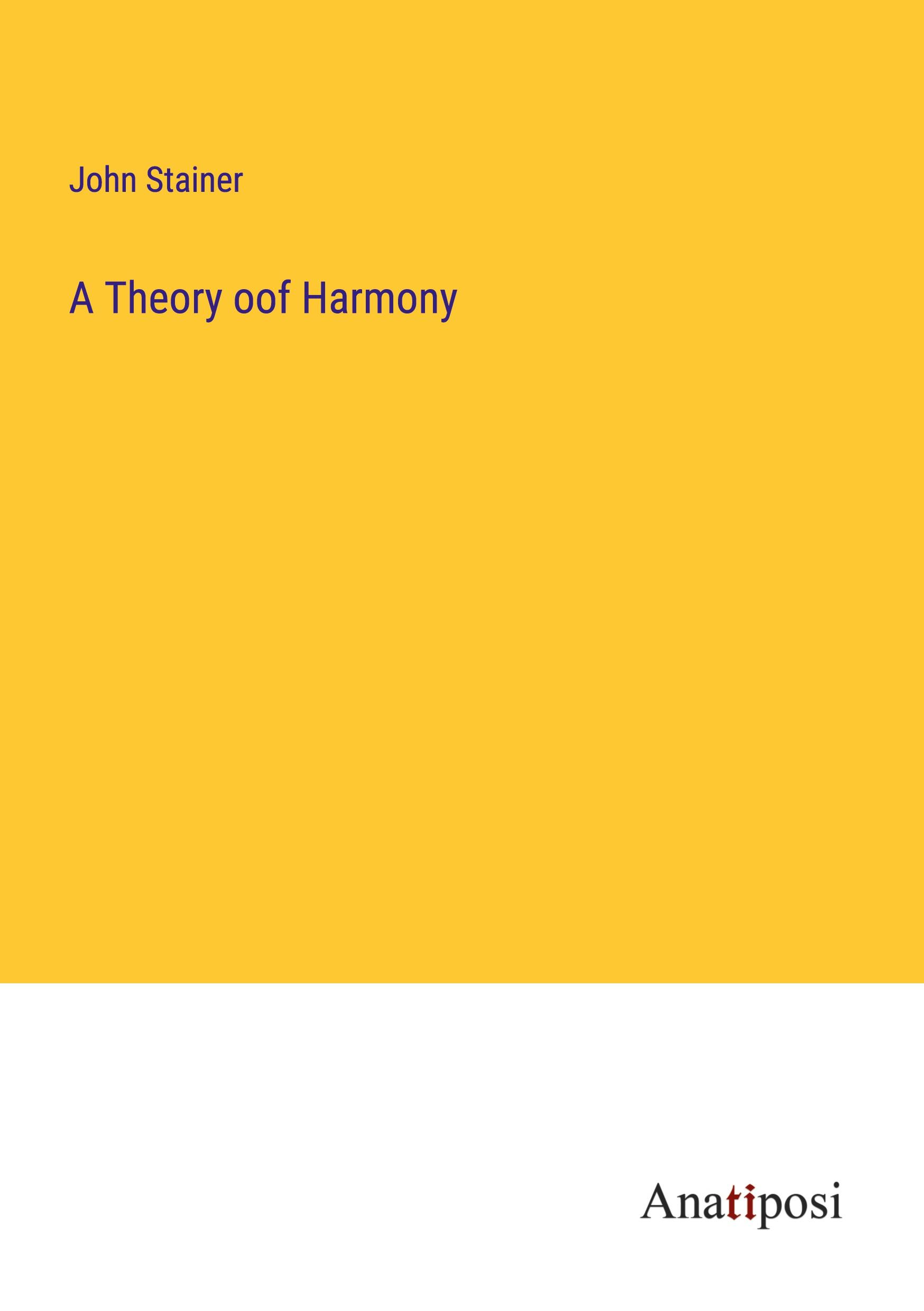 Vorderes Coverbild A Theory oof Harmony