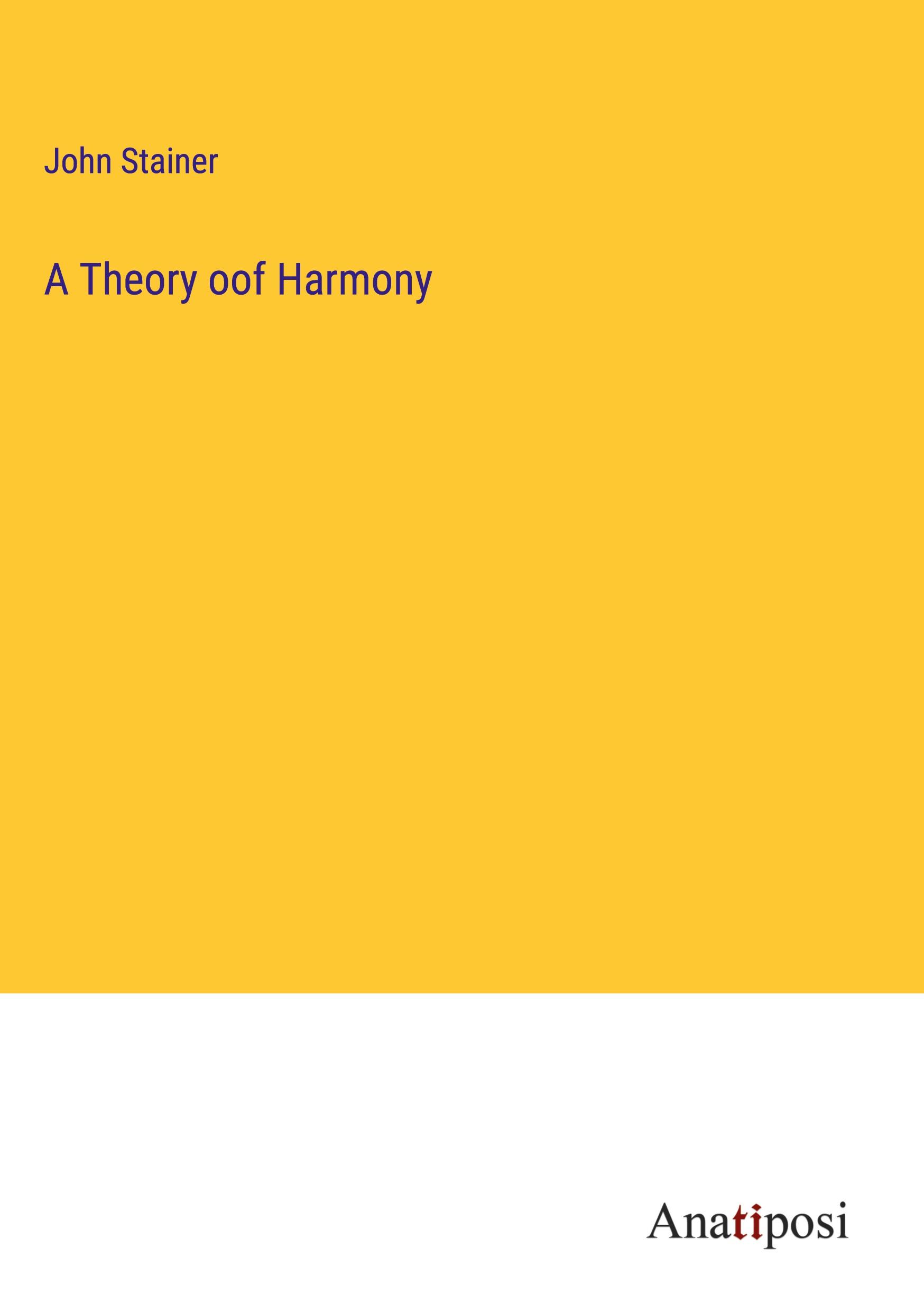 Vorderes Coverbild A Theory oof Harmony