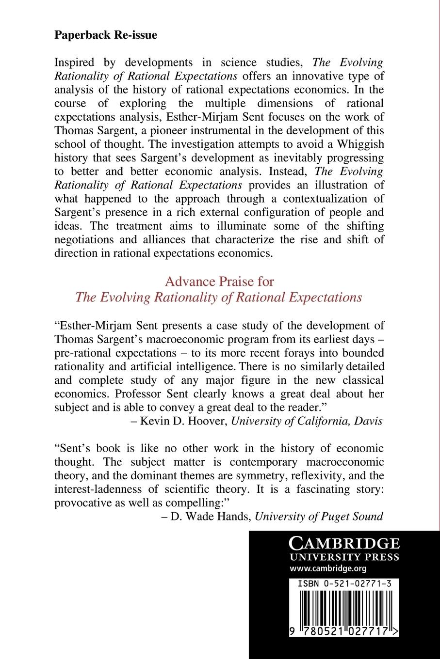 Rückseitencover The Evolving Rationality of Rational Expectations