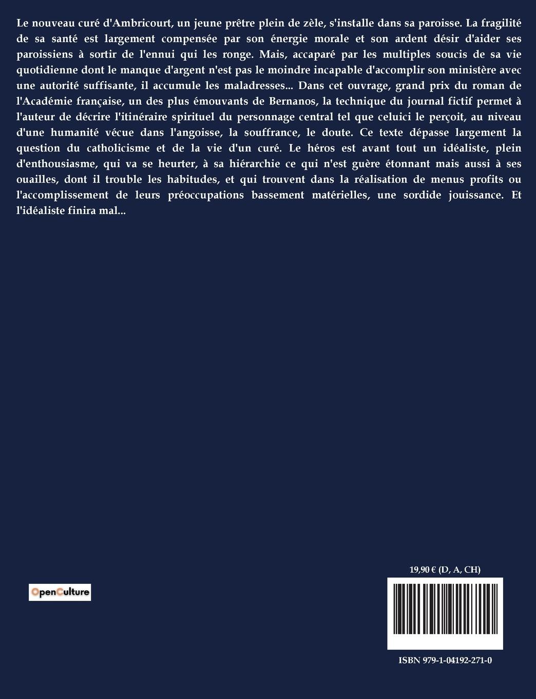 Rückseitencover Le Journal d'un curé de campagne