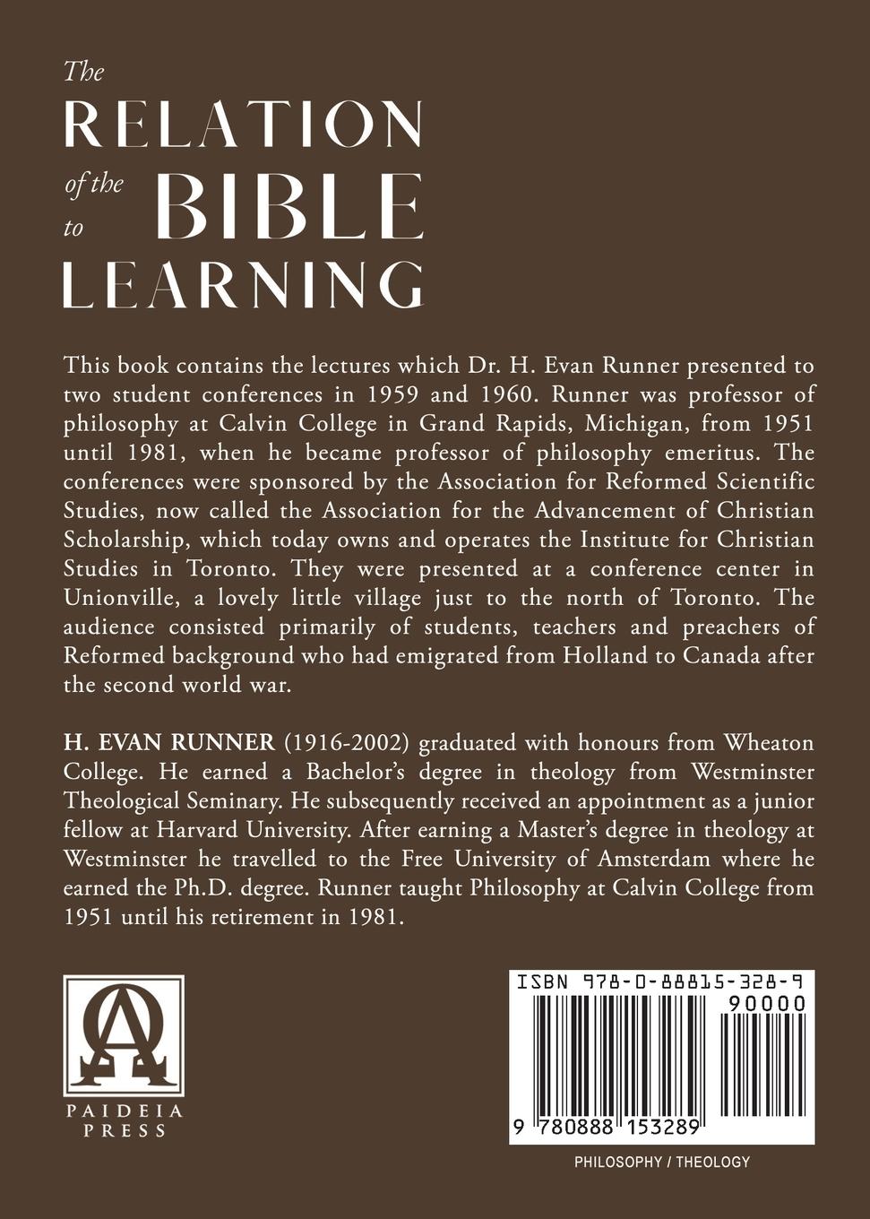 Rückseitencover The Relation of the Bible to Learning