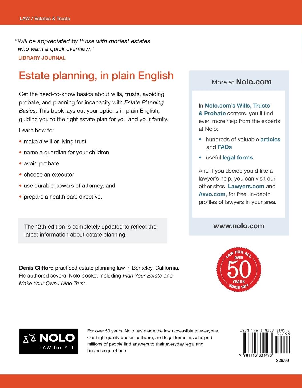 Rückseitencover Estate Planning Basics