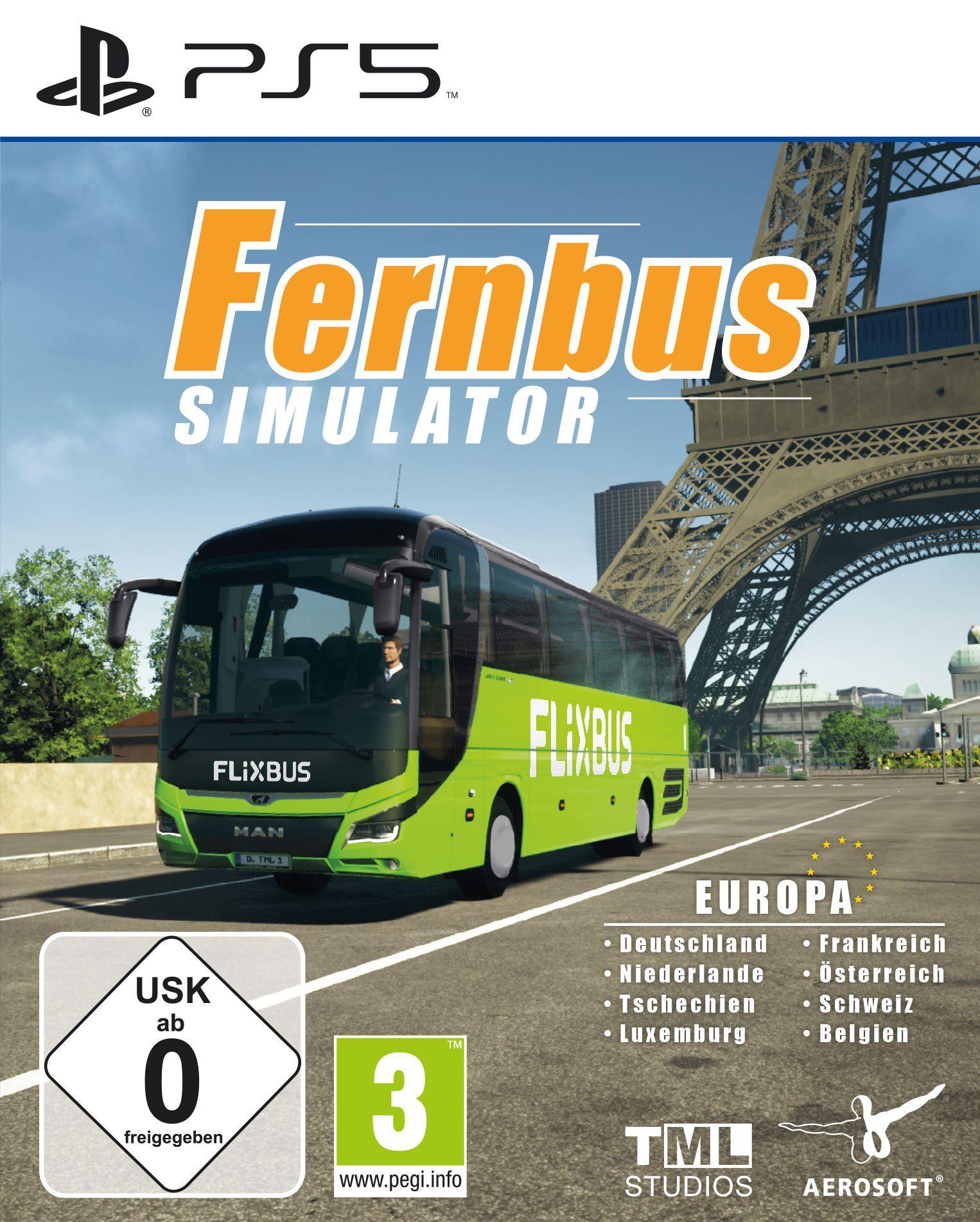 Vorderes Coverbild Der Fernbus-Simulator. PlayStation PS5