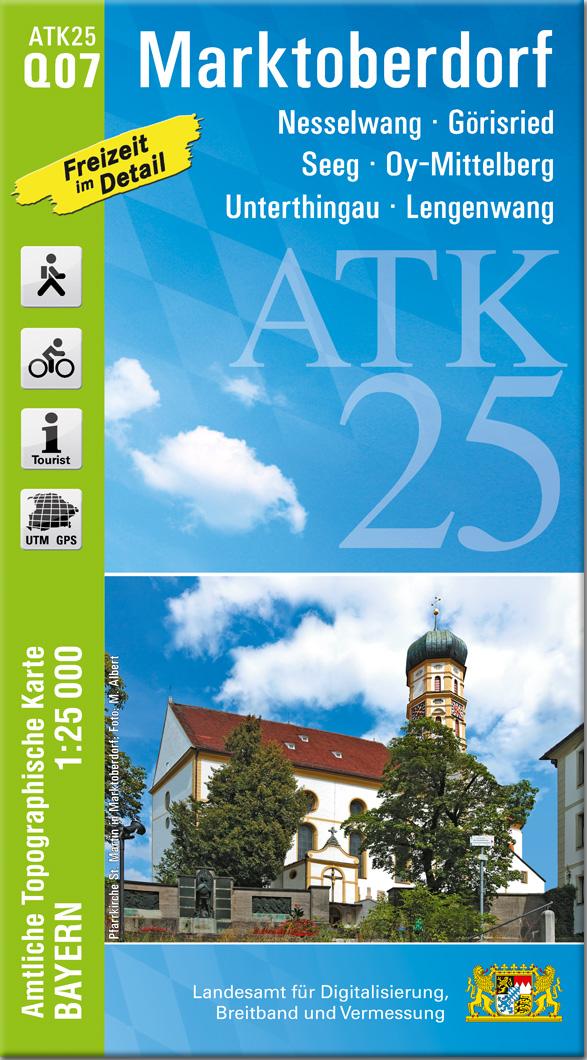 Vorderes Coverbild ATK25-Q07 Marktoberdorf (Amtliche Topographische Karte 1:25000)