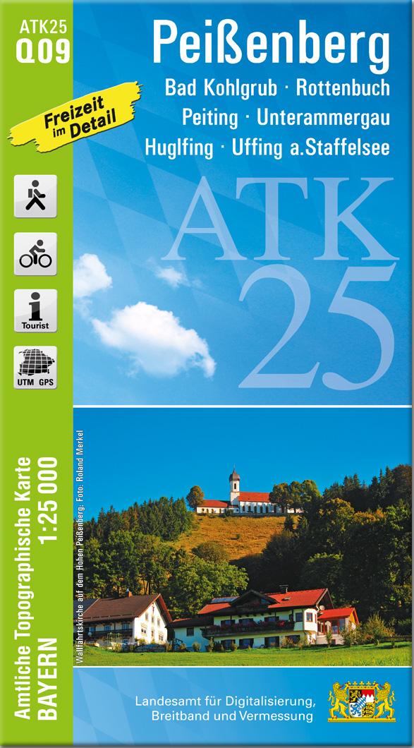 Vorderes Coverbild ATK25-Q09 Peißenberg (Amtliche Topographische Karte 1:25000)