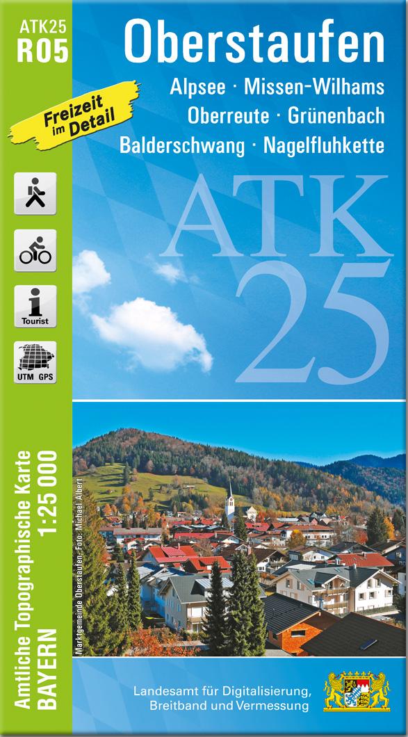 Vorderes Coverbild ATK25-R05 Oberstaufen (Amtliche Topographische Karte 1:25000)