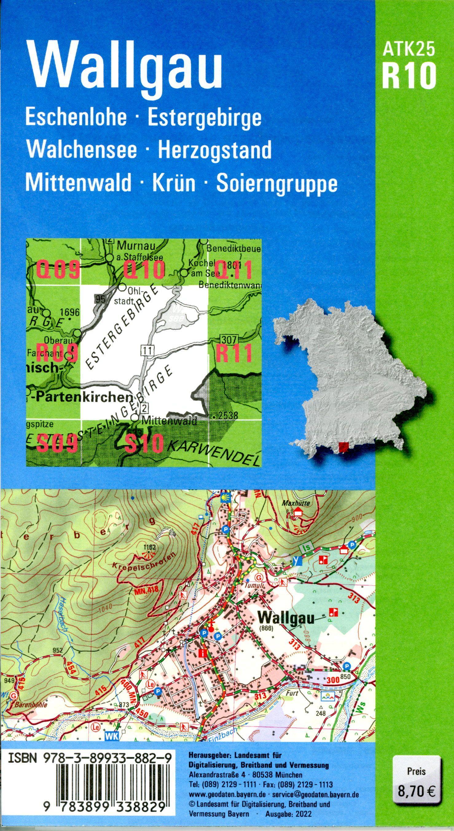 Beispielinhalt (Bild) ATK25-R10 Wallgau (Amtliche Topographische Karte 1:25000)