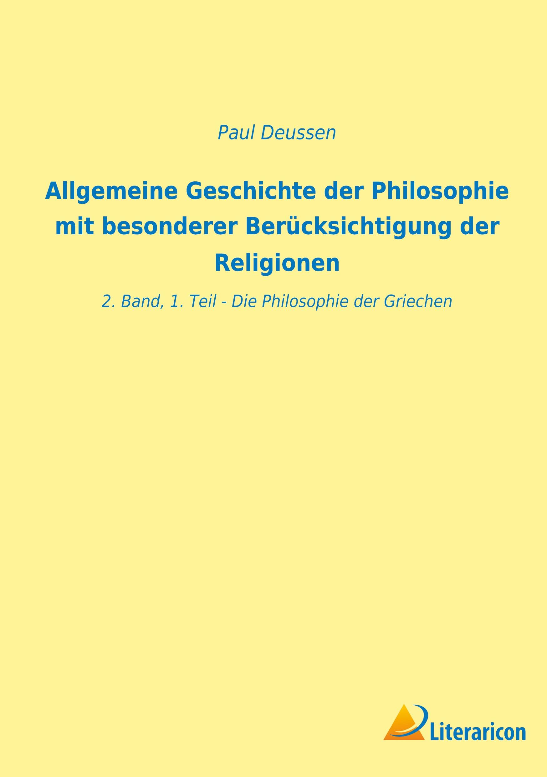 Vorderes Coverbild Allgemeine Geschichte der Philosophie mit besonderer Berücksichtigung der Religionen