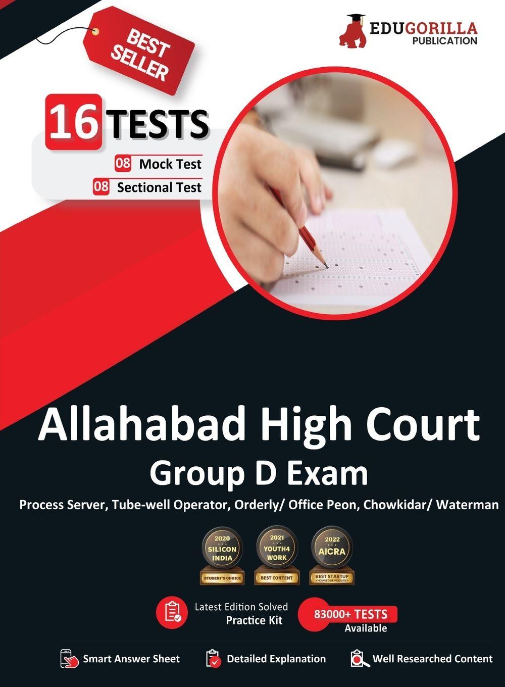 Vorderes Coverbild Allahabad High Court Group D Exam Book 2023 (English Edition) - 8 Full Length Mock Tests and 8 Sectional Tests (1000 Solved Questions) with Free Access to Online Tests