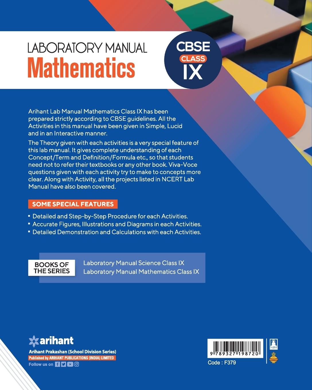Rückseitencover CBSE Laboratory Manual MathematicsClass 9