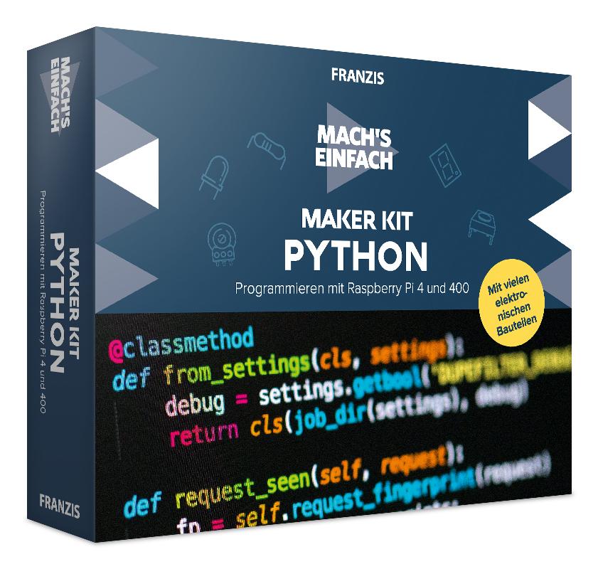 Vorderes Coverbild FRANZIS 67183 - Mach's einfach Maker Kit Python
