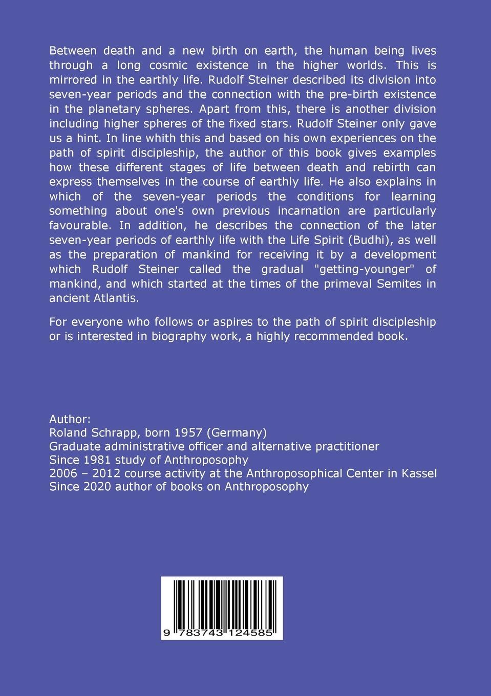 Rückseitencover The Mirroring of Life before Birth in the Seven-Year Periods of Human Life on Earth