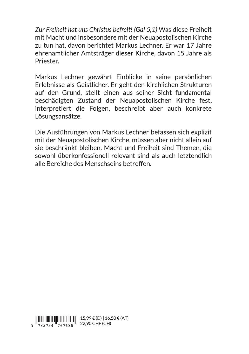 Rückseitencover Macht und Freiheit