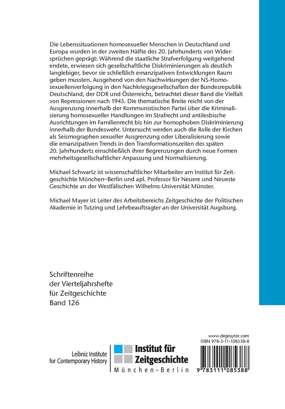 Rückseitencover Verfolgung - Diskriminierung - Emanzipation