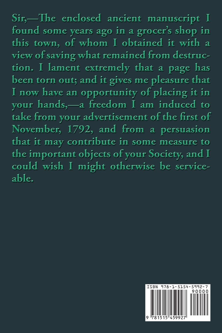 Rückseitencover GOVERNOR WILLIAM BRADFORD'S LETTER BOOK