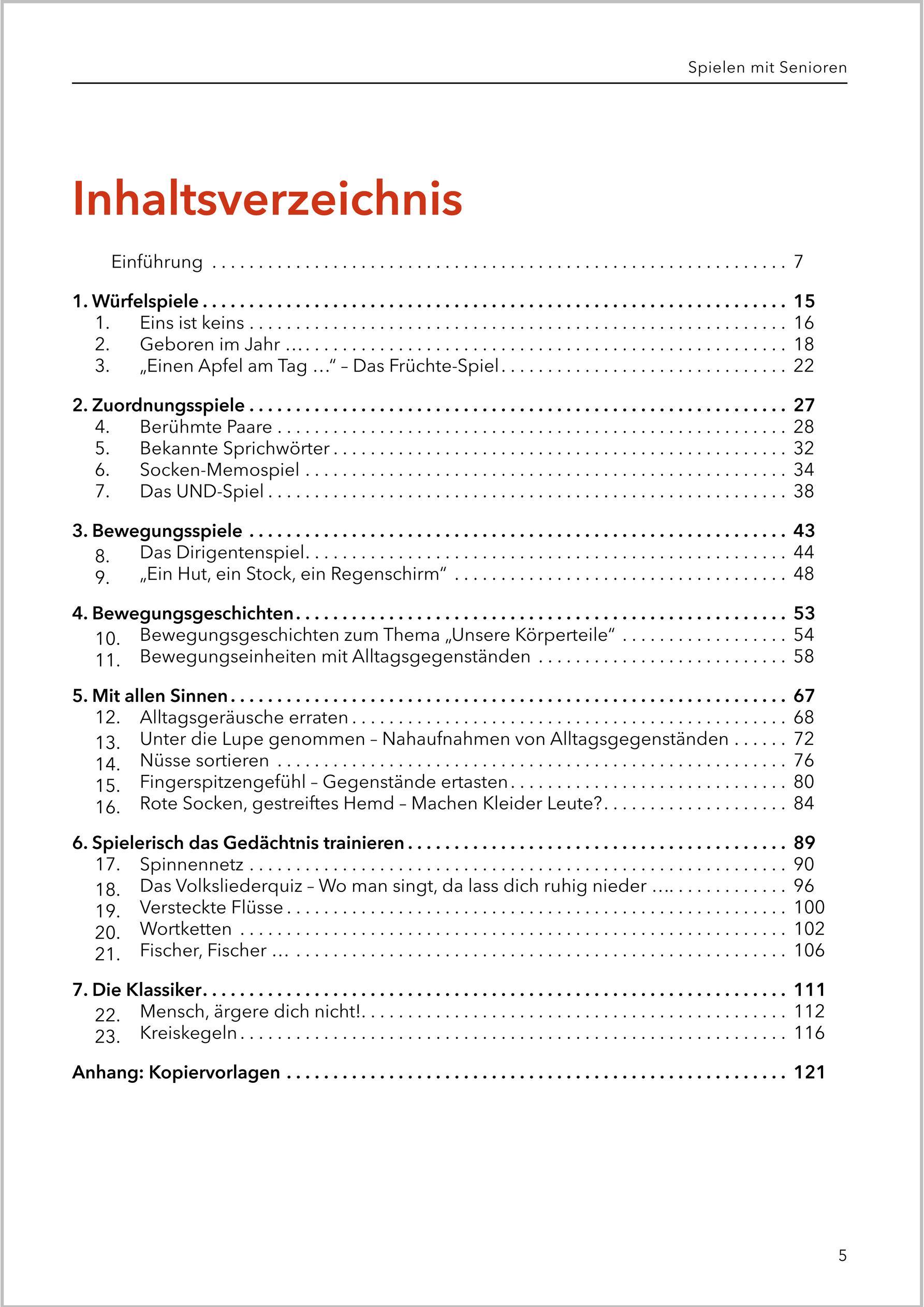 Beispielinhalt (Bild) Spielen mit Senioren (Band 2)