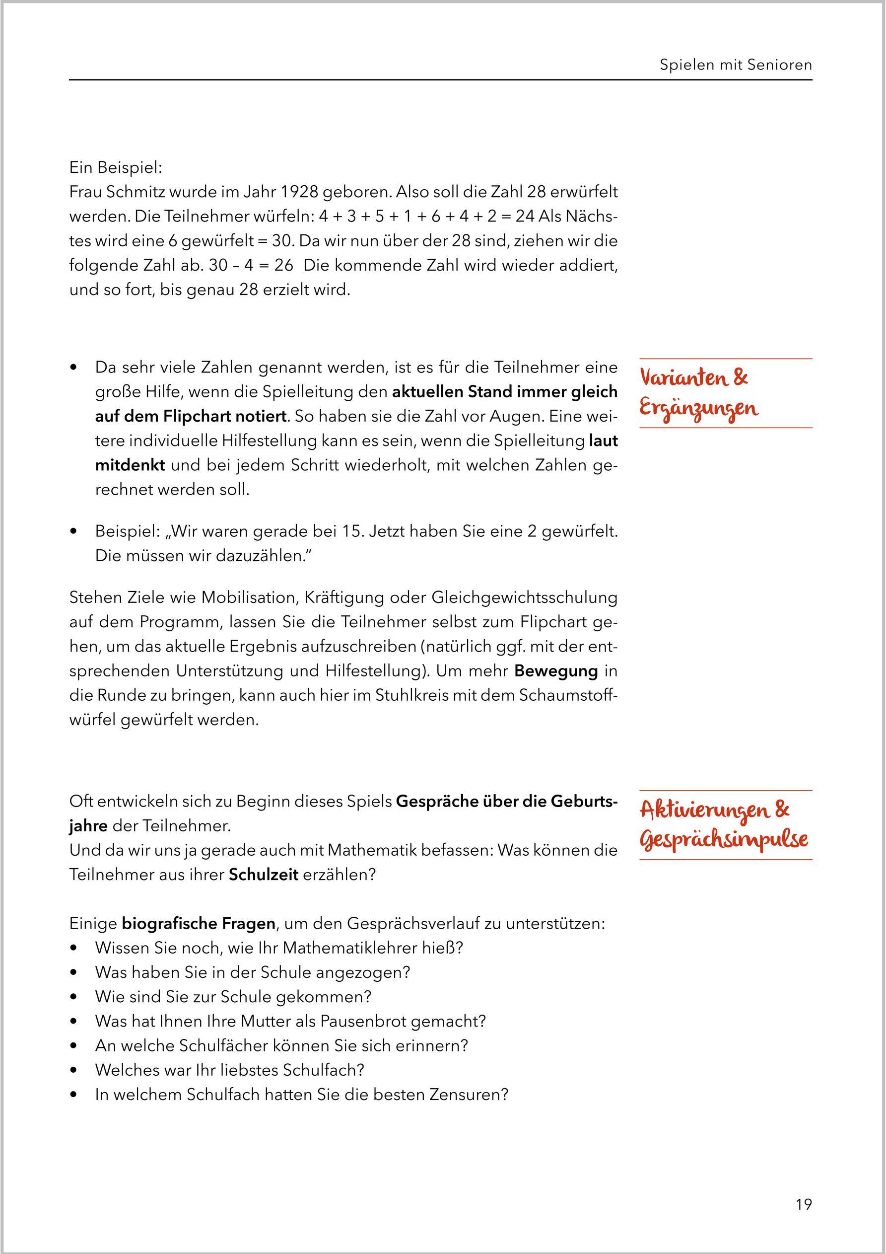 Beispielinhalt (Bild) Spielen mit Senioren (Band 2)