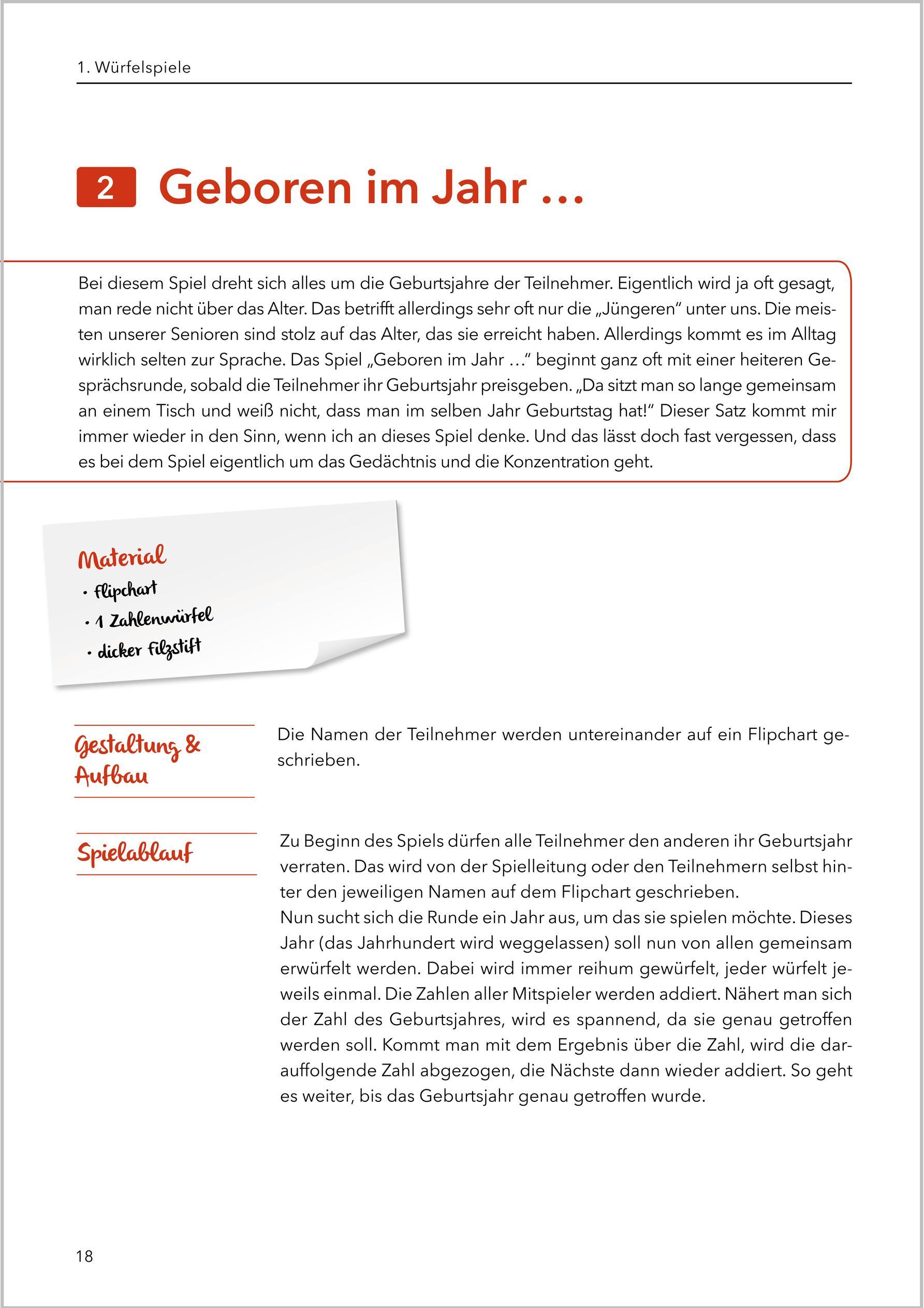 Beispielinhalt (Bild) Spielen mit Senioren (Band 2)