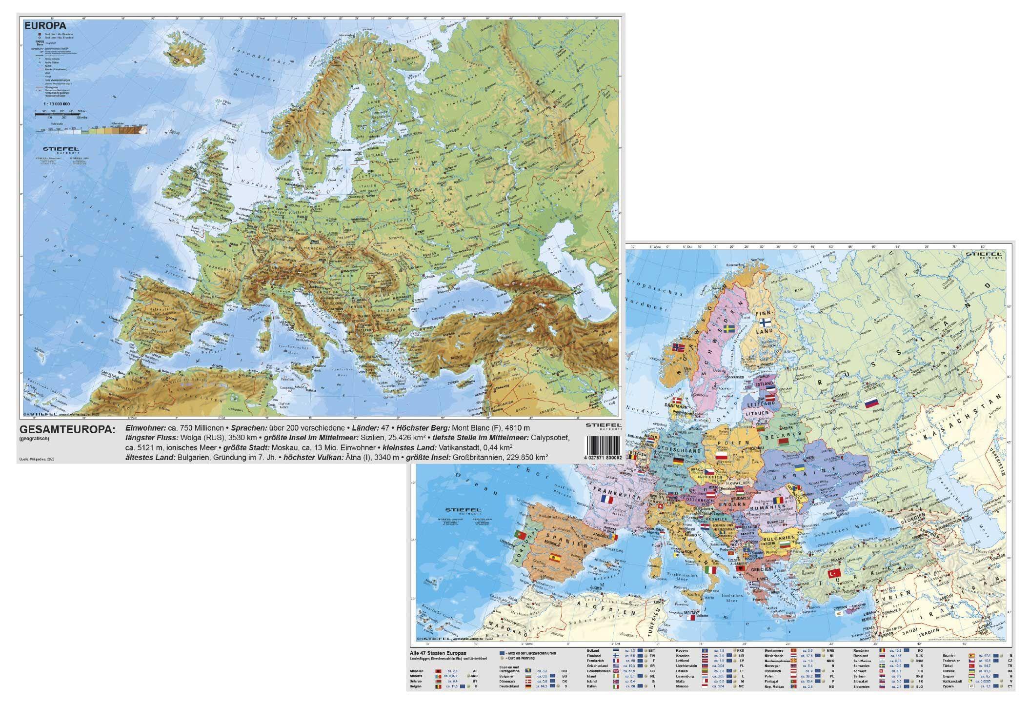 Vorderes Coverbild Europa physisch/politisch