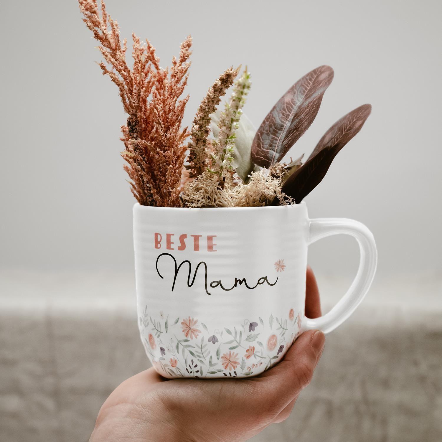 Beispielinhalt (Bild) GRUSS & CO Tasse mit Rillen "Beste Mama"