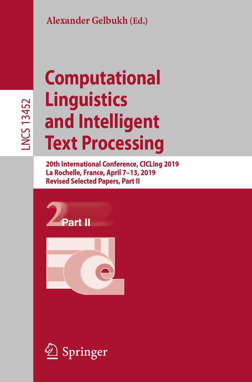 Vorderes Coverbild Computational Linguistics and Intelligent Text Processing