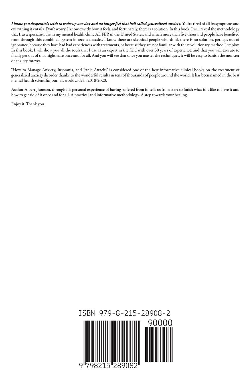 Rückseitencover How to Manage Anxiety, Insomnia, and Panic Attacks