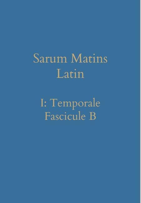 Vorderes Coverbild Sarum Matins Latin I
