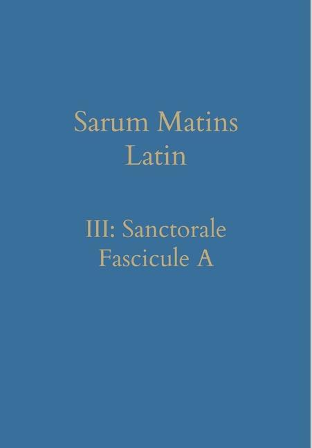 Vorderes Coverbild Sarum Matins Latin III