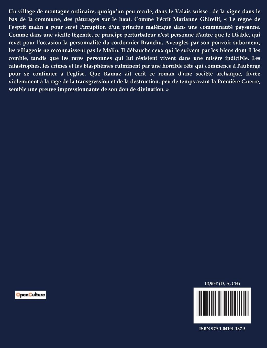 Rückseitencover Le Règne de l'esprit malin