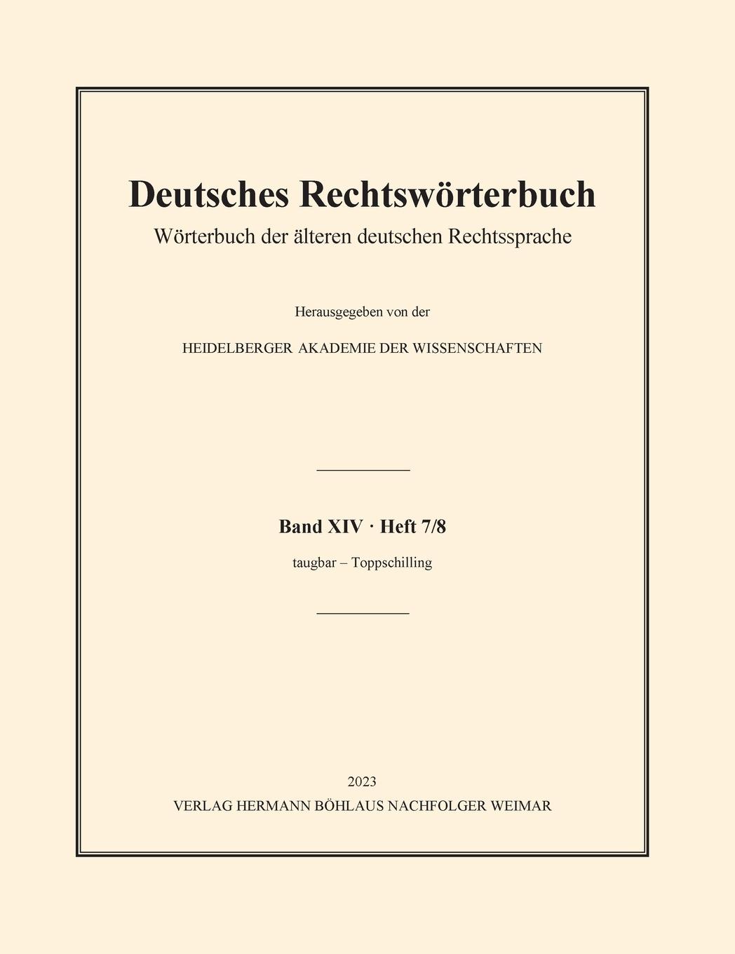 Vorderes Coverbild Deutsches Rechtswörterbuch