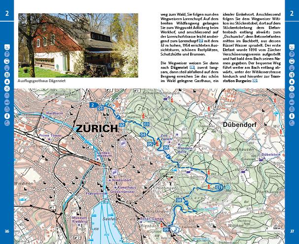 Beispielinhalt (Bild) Kümmerly+Frey Wanderführer Zürich, Zürichsee