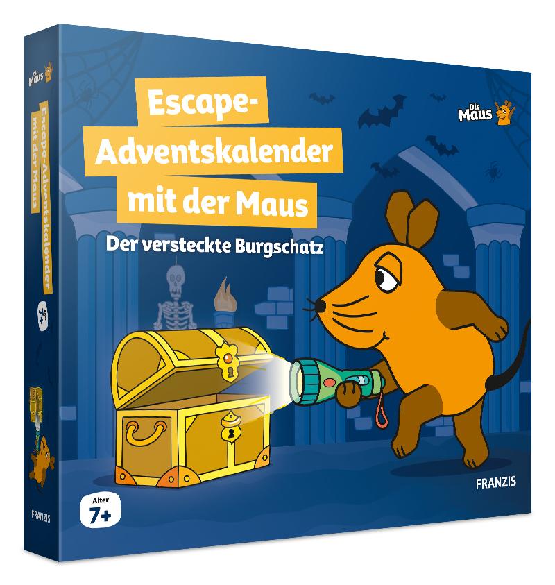 Vorderes Coverbild FRANZIS 67211 - Die Maus Escape-Adventskalender mit der Maus. Für Kinder ab 7 Jahren.