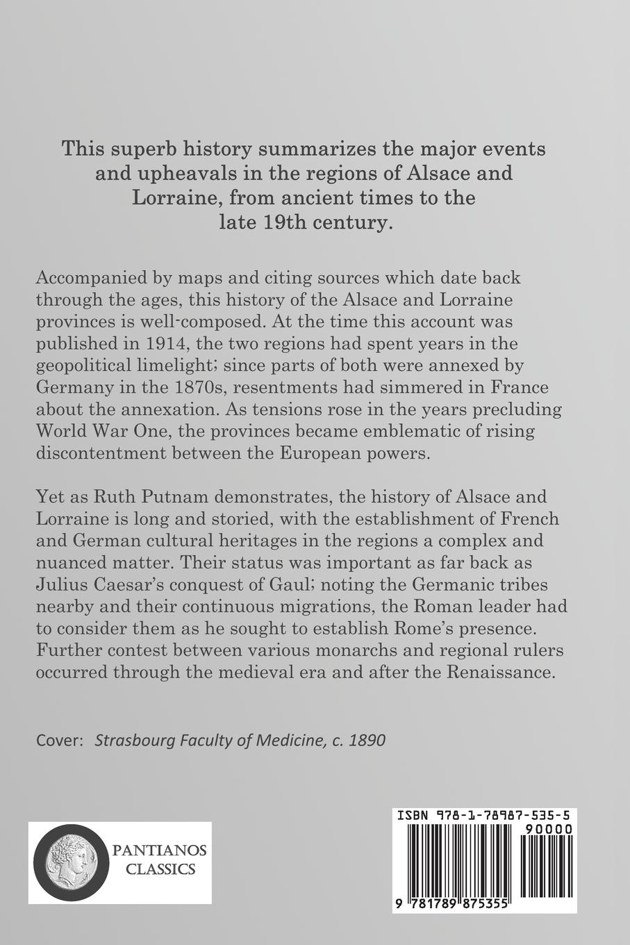 Rückseitencover Alsace and Lorraine, from Caesar to Kaiser