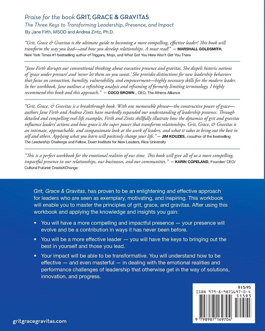 Rückseitencover Grit, Grace & Gravitas Resource Guide and Workbook