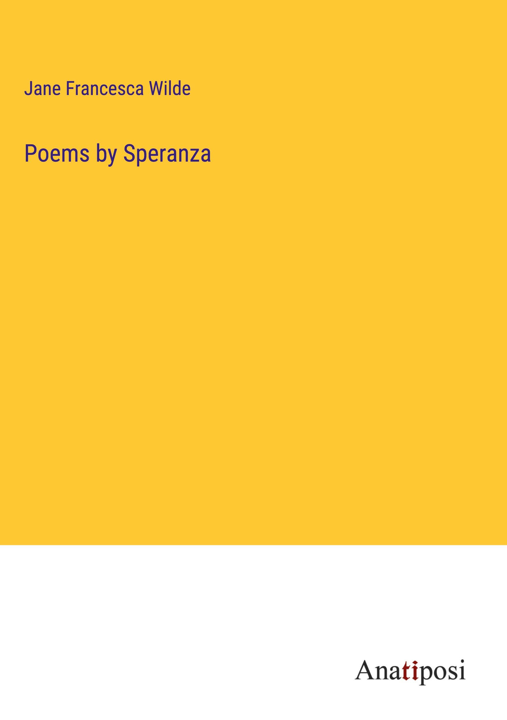 Vorderes Coverbild Poems by Speranza