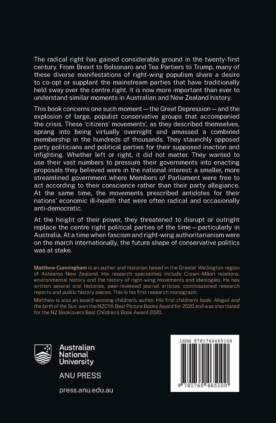 Rückseitencover Mobilising the Masses: Populist Conservative Movements in Australia and New Zealand During the Great Depression