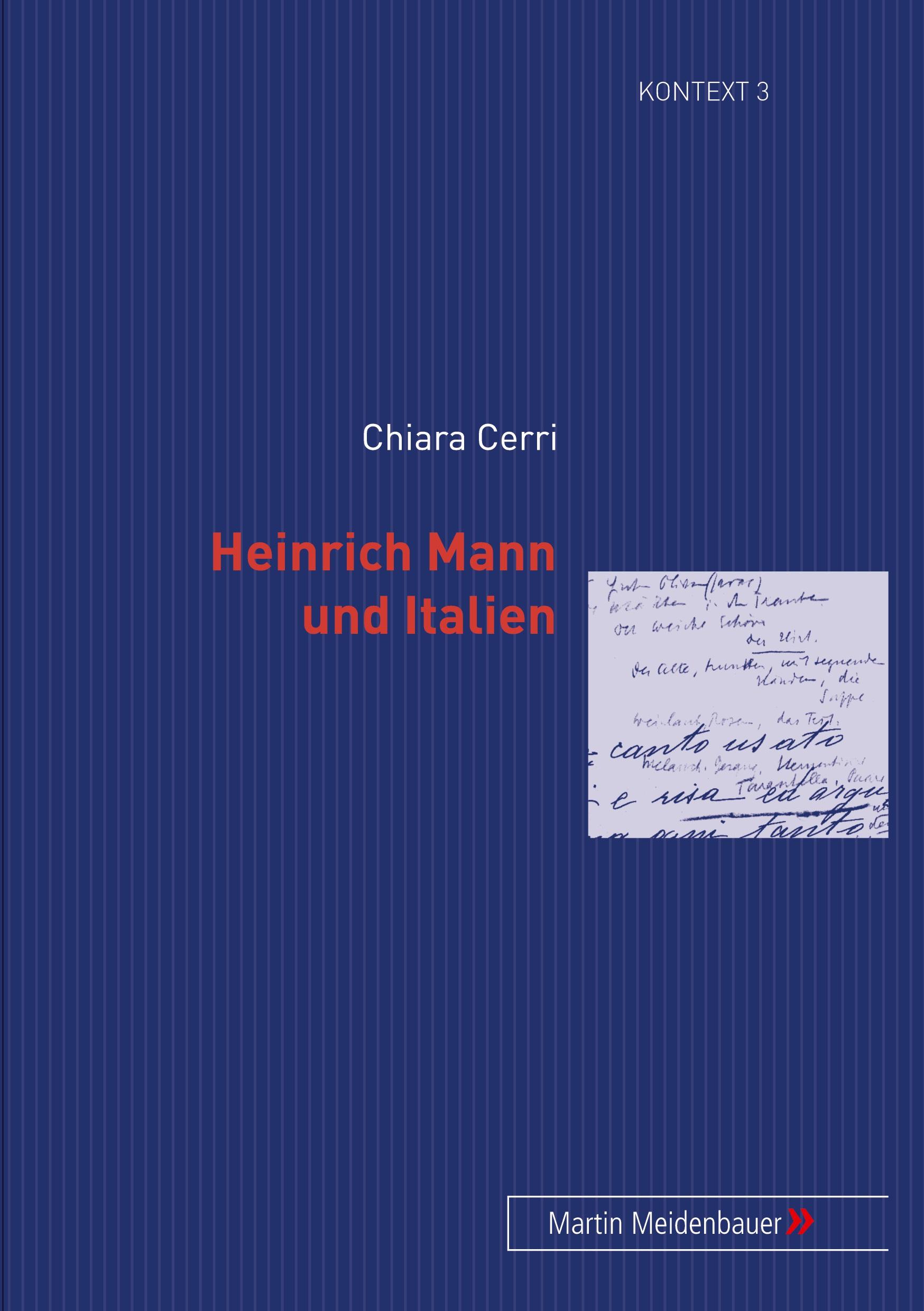 Vorderes Coverbild Heinrich Mann und Italien