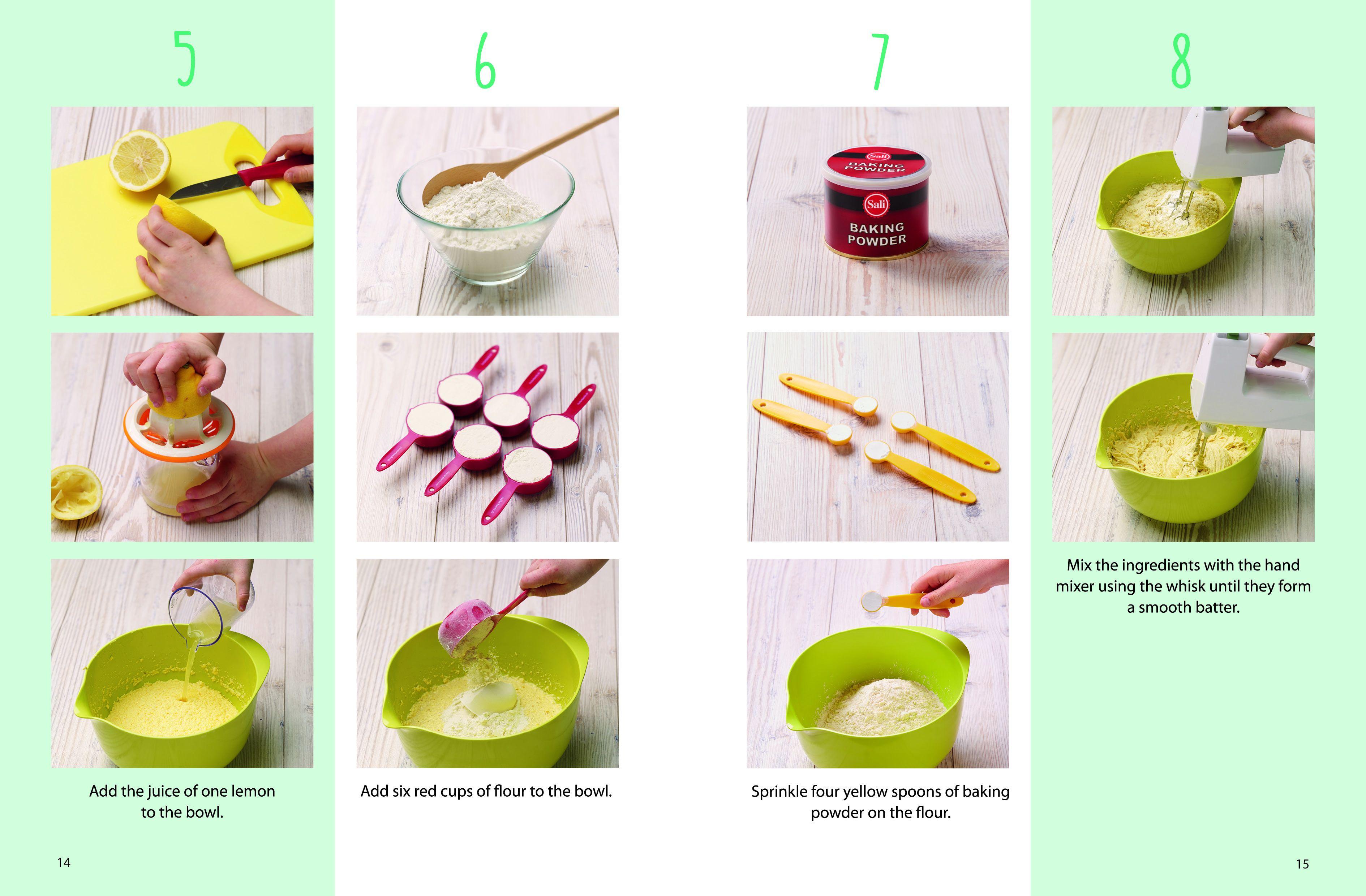 Beispielinhalt (Bild) Kids Easy Cup Cookbook: Baking with Kids (Part 1), Baking box set incl. 5 colorful measuring cups