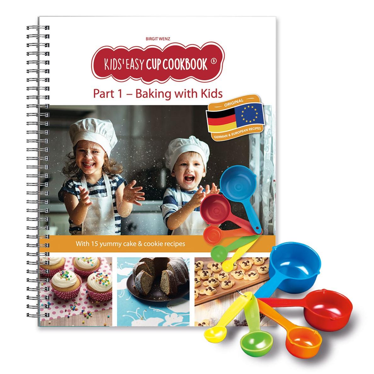 Vorderes Coverbild Kids Easy Cup Cookbook: Baking with Kids (Part 1), Baking box set incl. 5 colorful measuring cups