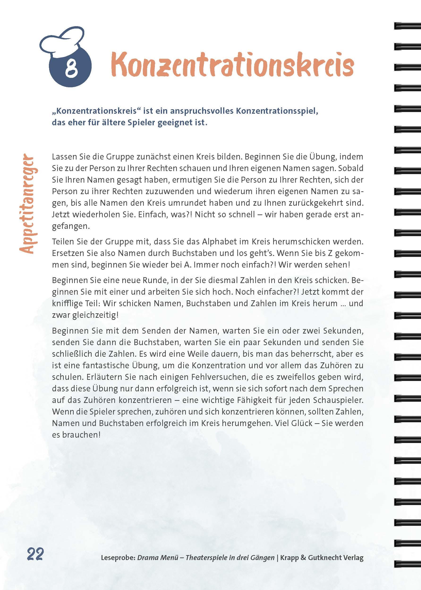 Beispielinhalt (Bild) Drama Menü - Theaterspiele in drei Gängen
