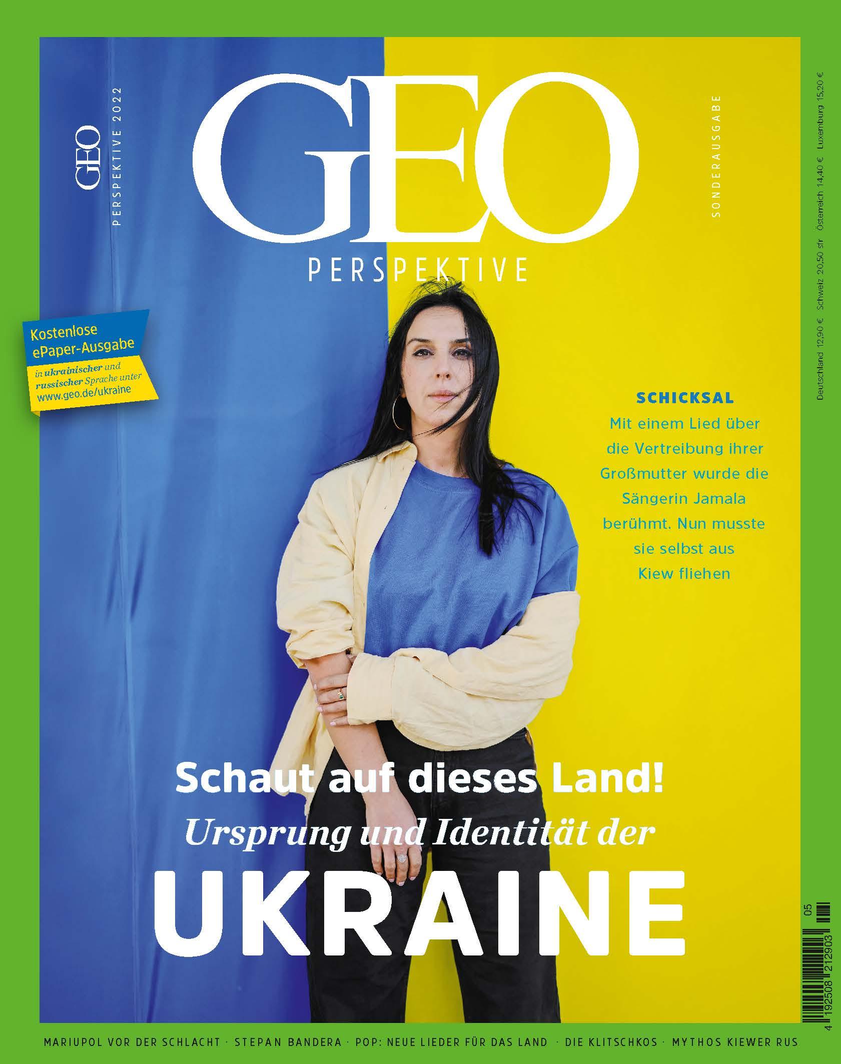 Vorderes Coverbild GEO Perspektive 5/22 - Schaut auf dieses Land. Ursprung und Identität der Ukraine