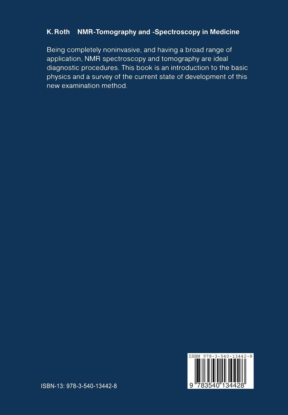 Rückseitencover NMR-Tomography and -Spectroscopy in Medicine