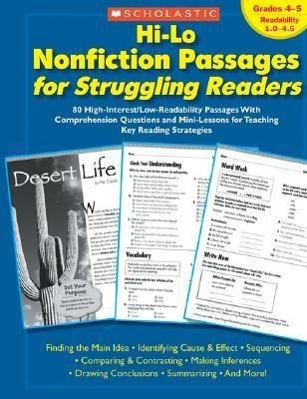Vorderes Coverbild Hi-Lo Nonfiction Passages for Struggling Readers: Grades 4-5
