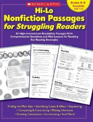 Vorderes Coverbild Hi-Lo Nonfiction Passages for Struggling Readers: Grades 6-8