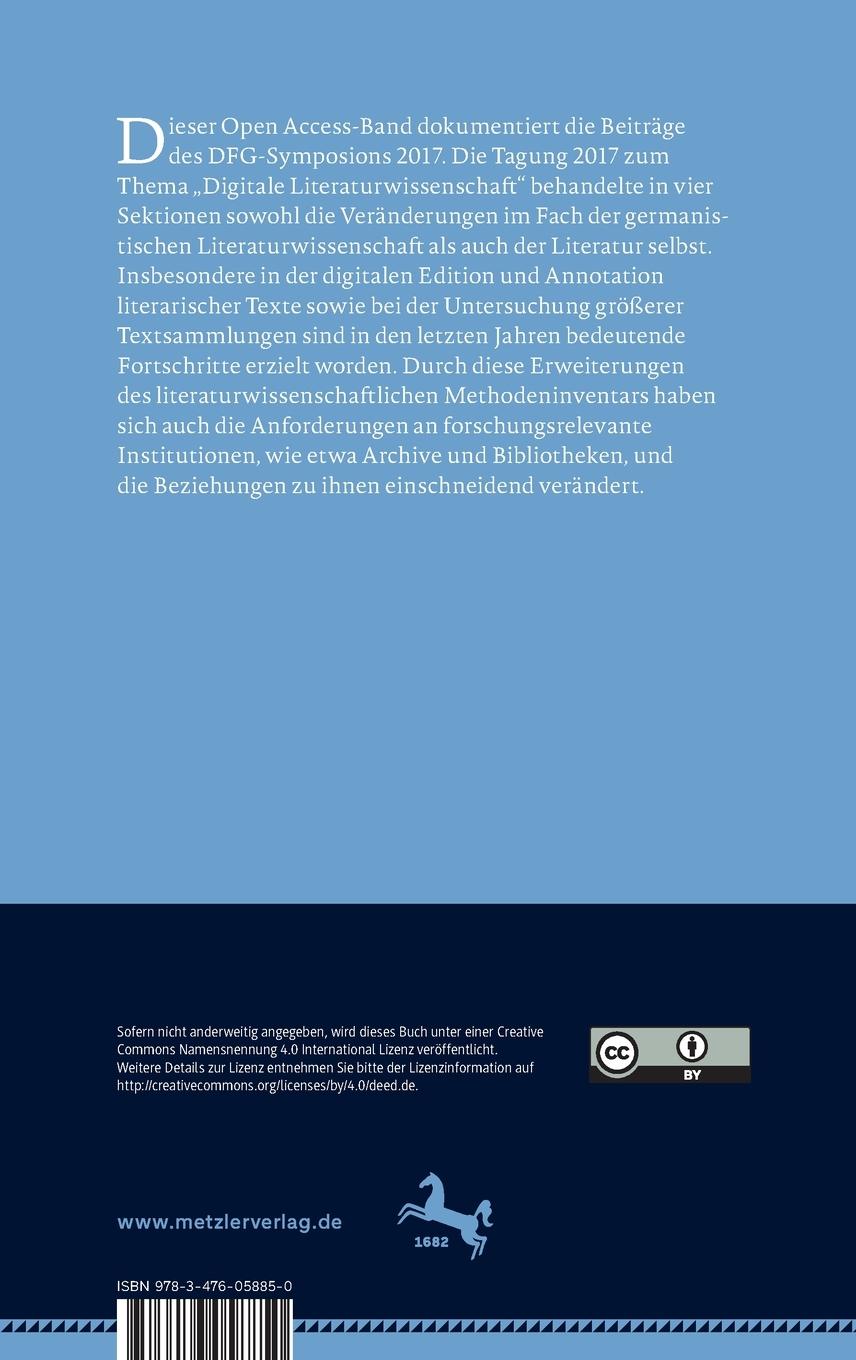 Rückseitencover Digitale Literaturwissenschaft