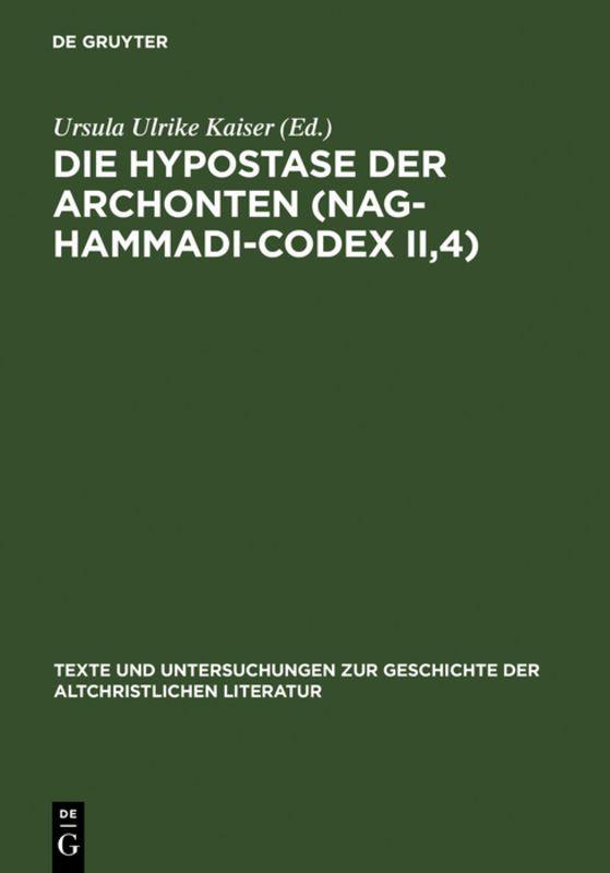 Vorderes Coverbild Die Hypostase der Archonten (Nag-Hammadi-Codex II,4)